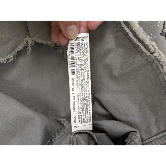 Zara Basic Outerwear Button Down Painted Patches Graffiti Jacket Size Small - Picture 6 of 10